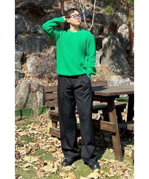 NODU（ノードユー）の「ウォッシャブルデイリーハッチラグランニット[グリーン]（ニット/セーター・レディース・その他・MEDIUM/LARGE）」の13枚目の写真