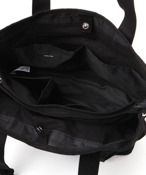 GLOBAL WORK（グローバルワーク）の「3ROOM2WAYキャンバストートL/603674（トートバッグ・レディース・チャコールグレー/ブラック/ダークブラウン/オフホワイト・FREE）」の18枚目の写真