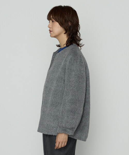 K.T KIYOKO TAKASE（キヨコタカセ）の「アルパカシャギー ノーカラージャコット（その他アウター・レディース・ライトグレー/チャコール・9号）」の6枚目の写真