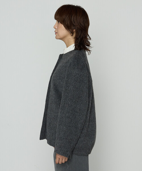 K.T KIYOKO TAKASE（キヨコタカセ）の「アルパカシャギー ノーカラージャコット（その他アウター・レディース・ライトグレー/チャコール・9号）」の14枚目の写真