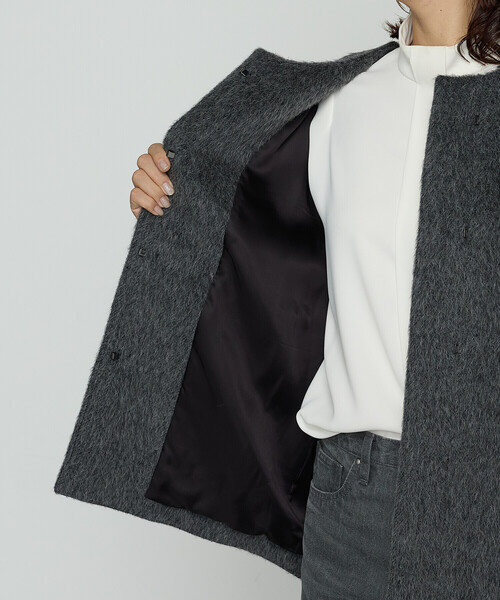 K.T KIYOKO TAKASE（キヨコタカセ）の「アルパカシャギー ノーカラージャコット（その他アウター・レディース・ライトグレー/チャコール・9号）」の21枚目の写真