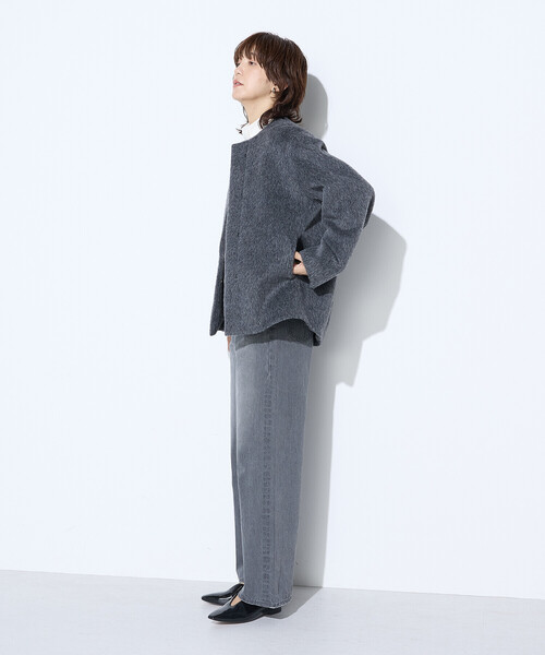 K.T KIYOKO TAKASE（キヨコタカセ）の「アルパカシャギー ノーカラージャコット（その他アウター・レディース・ライトグレー/チャコール・9号）」の12枚目の写真