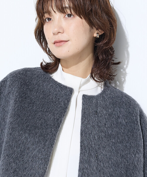 K.T KIYOKO TAKASE（キヨコタカセ）の「アルパカシャギー ノーカラージャコット（その他アウター・レディース・ライトグレー/チャコール・9号）」の13枚目の写真