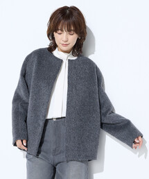 K.T KIYOKO TAKASE | アルパカシャギー ノーカラージャコット(その他アウター)