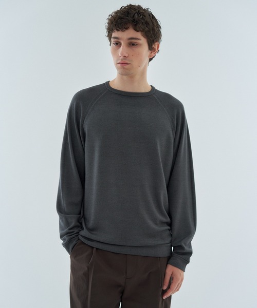 ESTNATION（エストネーション）の「ESTNATION / スノーダイ クルーネックニット（ニット/セーター・メンズ・オレンジ/ライトグレー/チャコールグレー・MEDIUM/LARGE）」の2枚目の写真