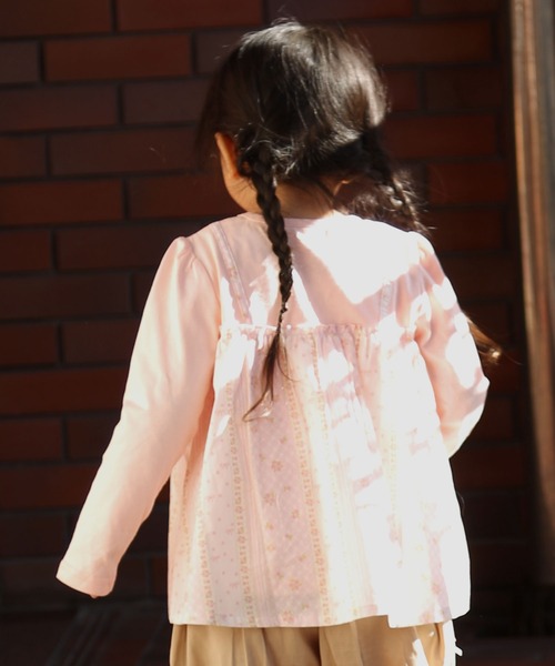 la poche biscuit（ラポシェビスキュイ）の「【一枚でかわいい】ふんわりキャミドッキング長袖T（Tシャツ/カットソー・キッズ・ラベンダー/ライトピンク/ブラック/レッド・120/110/100/90/80/130）」の14枚目の写真