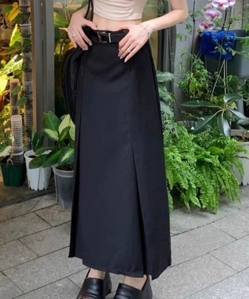gossip!ロサンゼルス(ゴシップロサンゼルス)の「サイドプリーテッド ナロースカート(スカート・レディース・グレー/ブラック・S/M)」の8枚目の写真