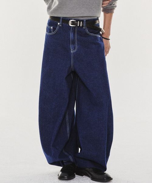 KICHUL(キチョル)の「Light Cotton Balloon fit denim pants (Indigo)(デニムパンツ・メンズ・その他・LARGE/MEDIUM/SMALL/X-SMALL)」の4枚目の写真