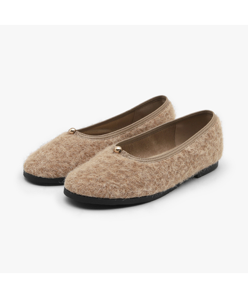 SAPPUN（サプン）の「Bellami ファー裏地 フラットシューズ (1cm)（バレエシューズ・レディース・アイボリー/ベージュ/ブラック・24.5cm/25cm/25.5cm/22.5cm/23cm/23.5cm/24cm）」の3枚目の写真