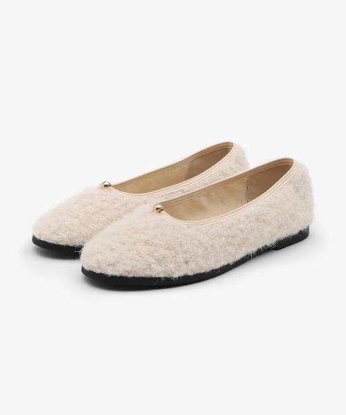 SAPPUN（サプン）の「Bellami ファー裏地 フラットシューズ (1cm)（バレエシューズ・レディース・アイボリー/ベージュ/ブラック・24.5cm/25cm/25.5cm/22.5cm/23cm/23.5cm/24cm）」の7枚目の写真