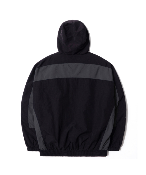 LB Retro Hooded Track Jacket (Black/Charcoal)（ナイロンジャケット