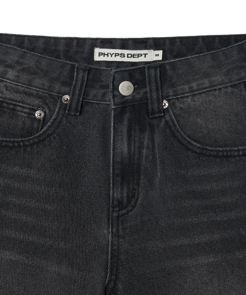 PHYSICAL DEPARTMENT（フィジカル デパートメント）の「ワイドデニムショートパンツ_ブラック（その他パンツ・レディース・その他・SMALL/MEDIUM）」の5枚目の写真