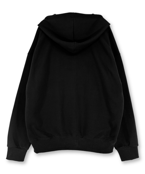 DAMISH(ダミシュ)の「ヴィンテージクロスツーウェイフードジップアップ_ブラック(パーカー・レディース・ブラック・SMALL/MEDIUM)」の3枚目の写真