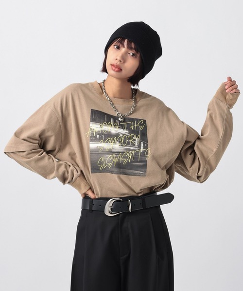PAGEBOY（ページボーイ）の「ネオンロゴレイヤードロンＴ（Tシャツ/カットソー・レディース・ベージュ/オフホワイト/ブラック・FREE）」の21枚目の写真