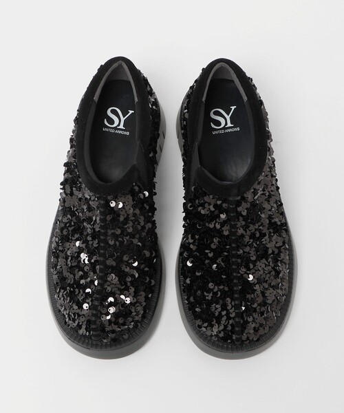 SY UNITED ARROWS(シーユナイテッドアローズ)の「<SY> ラウンド スリッポン スパンコール フラット55↑(スリッポン・レディース・その他1/ブラック/ライトグレー・25cm/22.5cm/24.5cm/23.5cm/24cm/23cm)」の4枚目の写真