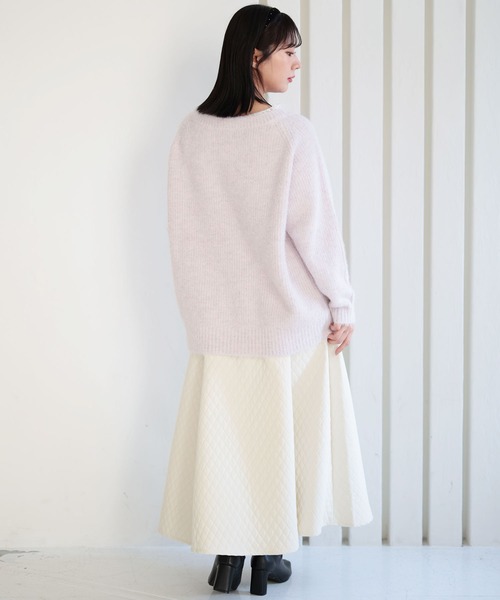 Ruwan yu(ルワンユー)の「パネル切替キルティングロングフレアスカート【大きいサイズ対応】(スカート・レディース・アイボリー・L/LL/3L/4L)」の5枚目の写真