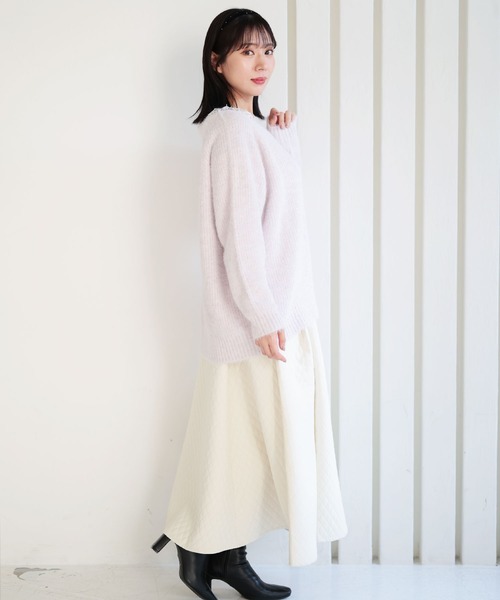 Ruwan yu(ルワンユー)の「パネル切替キルティングロングフレアスカート【大きいサイズ対応】(スカート・レディース・アイボリー・L/LL/3L/4L)」の8枚目の写真