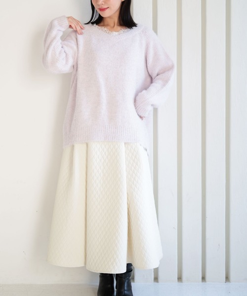 Ruwan yu(ルワンユー)の「パネル切替キルティングロングフレアスカート【大きいサイズ対応】(スカート・レディース・アイボリー・L/LL/3L/4L)」の11枚目の写真