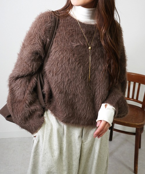 gossara（ゴサラ）の「裾リボンワイドニットPO（ニット/セーター・レディース・ブラウン/チャコール/グレイッシュベージュ・FREE）」の12枚目の写真