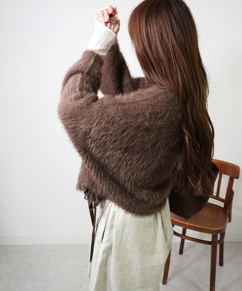 gossara（ゴサラ）の「裾リボンワイドニットPO（ニット/セーター・レディース・ブラウン/チャコール/グレイッシュベージュ・FREE）」の18枚目の写真