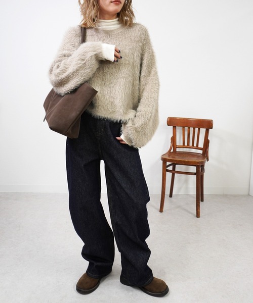 gossara（ゴサラ）の「裾リボンワイドニットPO（ニット/セーター・レディース・ブラウン/チャコール/グレイッシュベージュ・FREE）」の8枚目の写真