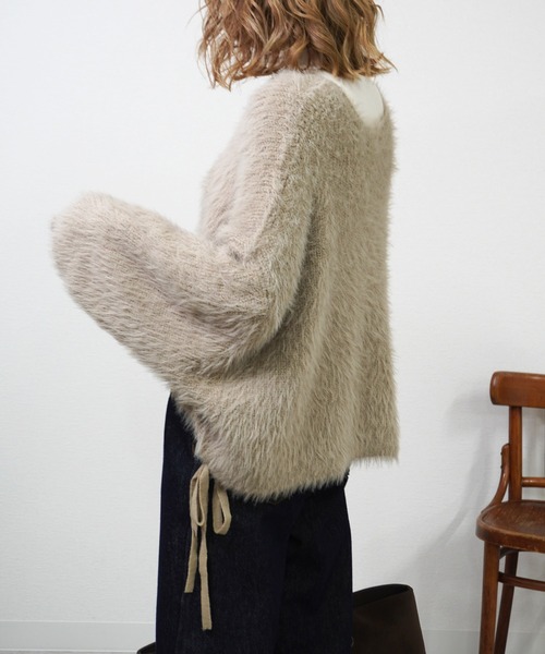 gossara（ゴサラ）の「裾リボンワイドニットPO（ニット/セーター・レディース・ブラウン/チャコール/グレイッシュベージュ・FREE）」の9枚目の写真