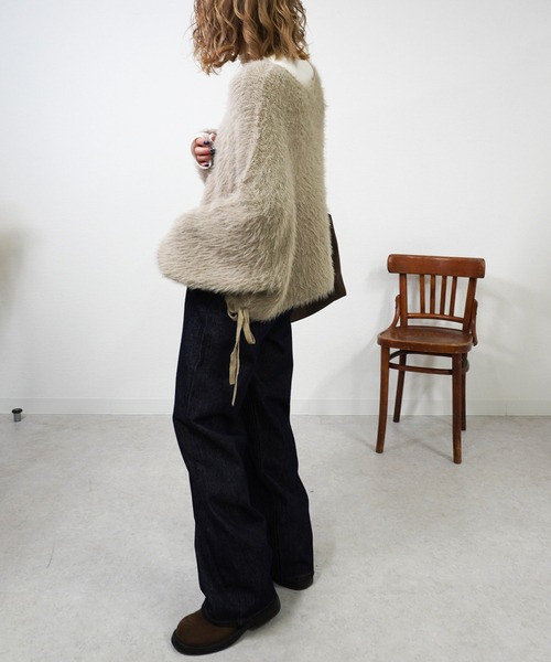 gossara（ゴサラ）の「裾リボンワイドニットPO（ニット/セーター・レディース・ブラウン/チャコール/グレイッシュベージュ・FREE）」の11枚目の写真