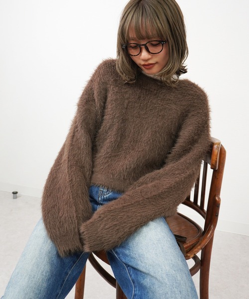 gossara（ゴサラ）の「裾リボンワイドニットPO（ニット/セーター・レディース・ブラウン/チャコール/グレイッシュベージュ・FREE）」の14枚目の写真