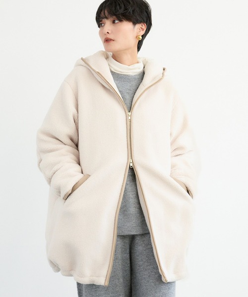 BARNYARDSTORM（バンヤードストーム）の「BARNYARDSTORM /  ボアフーディーコート（その他アウター・レディース・オフホワイト/チャコール/ベージュ・FREE）」の14枚目の写真