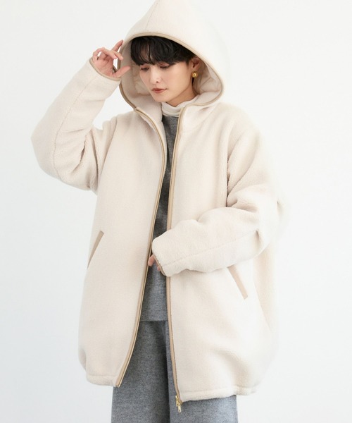 BARNYARDSTORM（バンヤードストーム）の「BARNYARDSTORM /  ボアフーディーコート（その他アウター・レディース・オフホワイト/チャコール/ベージュ・FREE）」の19枚目の写真