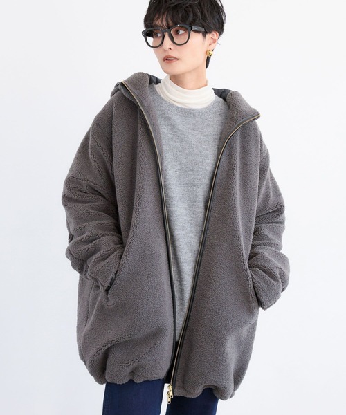 BARNYARDSTORM（バンヤードストーム）の「BARNYARDSTORM /  ボアフーディーコート（その他アウター・レディース・オフホワイト/チャコール/ベージュ・FREE）」の10枚目の写真