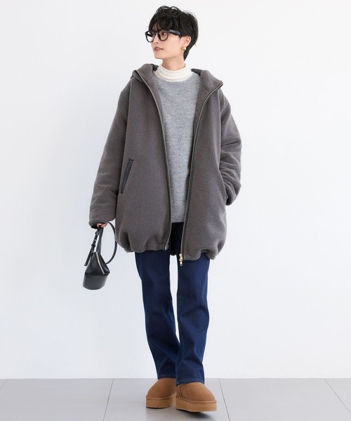 BARNYARDSTORM（バンヤードストーム）の「BARNYARDSTORM /  ボアフーディーコート（その他アウター・レディース・オフホワイト/チャコール/ベージュ・FREE）」の5枚目の写真