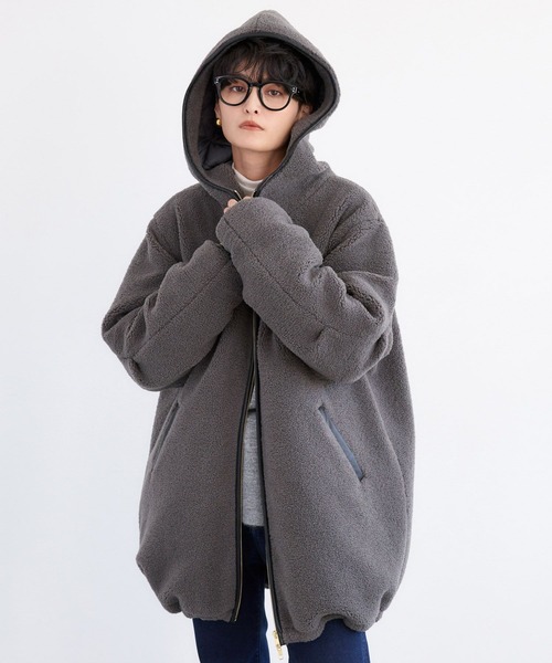 BARNYARDSTORM（バンヤードストーム）の「BARNYARDSTORM /  ボアフーディーコート（その他アウター・レディース・オフホワイト/チャコール/ベージュ・FREE）」の21枚目の写真