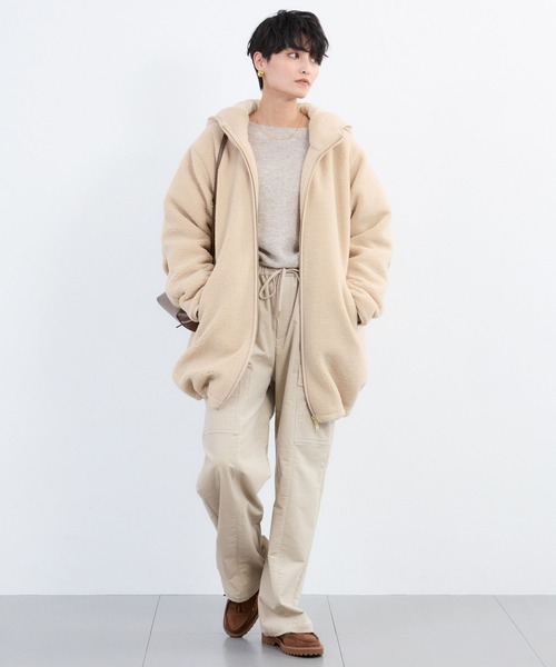 BARNYARDSTORM（バンヤードストーム）の「BARNYARDSTORM /  ボアフーディーコート（その他アウター・レディース・オフホワイト/チャコール/ベージュ・FREE）」の7枚目の写真