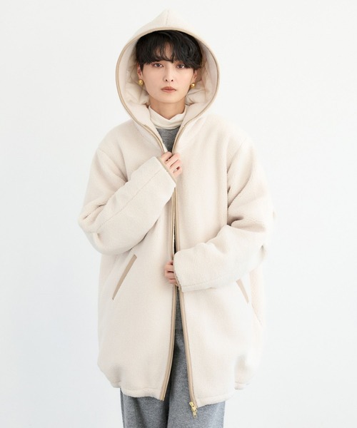 BARNYARDSTORM（バンヤードストーム）の「BARNYARDSTORM /  ボアフーディーコート（その他アウター・レディース・オフホワイト/チャコール/ベージュ・FREE）」の20枚目の写真