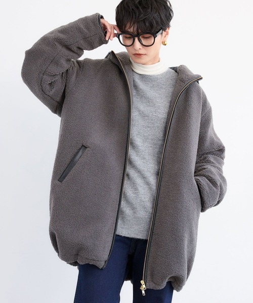 BARNYARDSTORM（バンヤードストーム）の「BARNYARDSTORM /  ボアフーディーコート（その他アウター・レディース・オフホワイト/チャコール/ベージュ・FREE）」の22枚目の写真