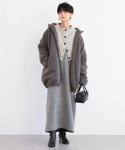 BARNYARDSTORM（バンヤードストーム）の「BARNYARDSTORM /  ボアフーディーコート（その他アウター・レディース・オフホワイト/チャコール/ベージュ・FREE）」の6枚目の写真