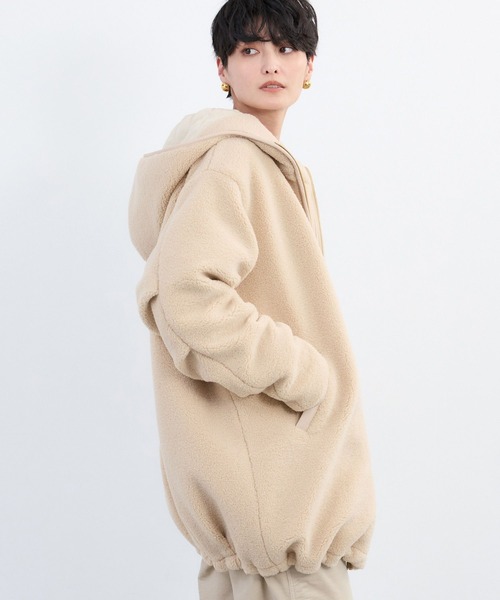 BARNYARDSTORM（バンヤードストーム）の「BARNYARDSTORM /  ボアフーディーコート（その他アウター・レディース・オフホワイト/チャコール/ベージュ・FREE）」の12枚目の写真