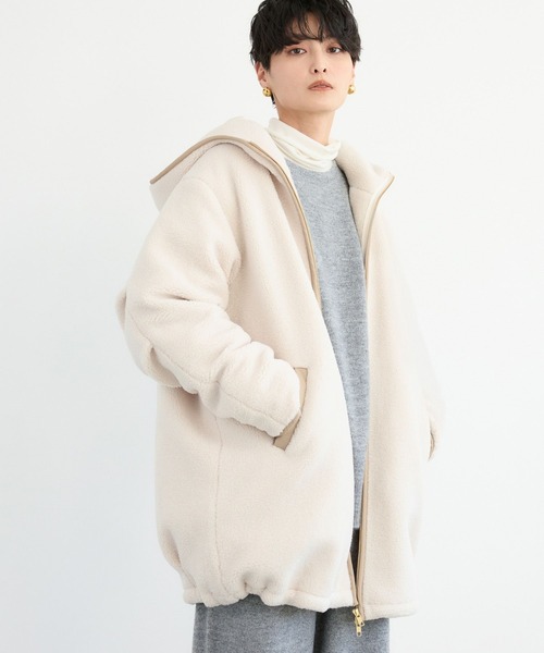 BARNYARDSTORM（バンヤードストーム）の「BARNYARDSTORM /  ボアフーディーコート（その他アウター・レディース・オフホワイト/チャコール/ベージュ・FREE）」の17枚目の写真