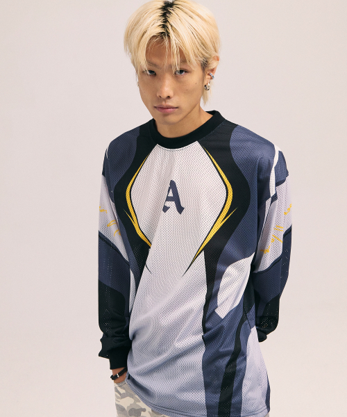 AKECII(アケシ)の「スピディメッシュジャージロングスリーブ-グレー(Tシャツ/カットソー・メンズ・その他・MEDIUM/LARGE)」の1枚目の写真