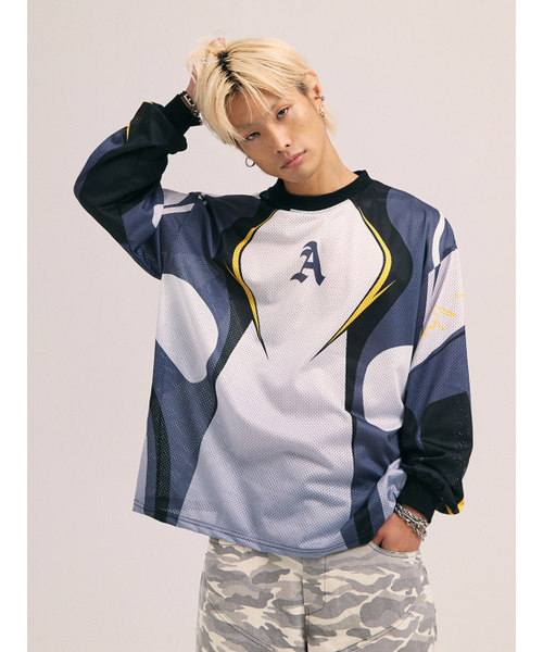AKECII(アケシ)の「スピディメッシュジャージロングスリーブ-グレー(Tシャツ/カットソー・メンズ・その他・MEDIUM/LARGE)」の3枚目の写真