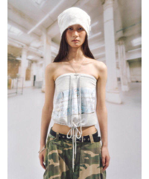 SOMSOC(ソムソック)の「NITH 2WAY PRINTED TOP_WM.GREY(Tシャツ/カットソー・レディース・その他・FREE)」の1枚目の写真
