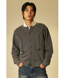 AMOU（アモウ）の「AMOU Pigment Sweat Cardigan CHACOL GRAY（カーディガン/ボレロ）」