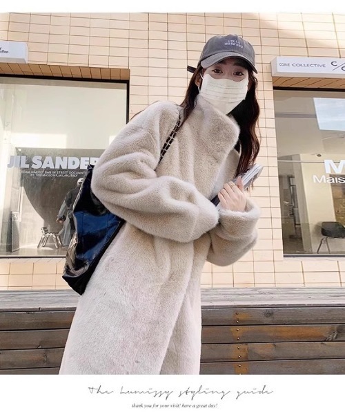 Ritzy(リッツィー)の「もこもこ オーバーサイズ 中綿チェスターコート(チェスターコート・レディース・ベージュ/モカ/ホワイト/ブラック・M)」の15枚目の写真