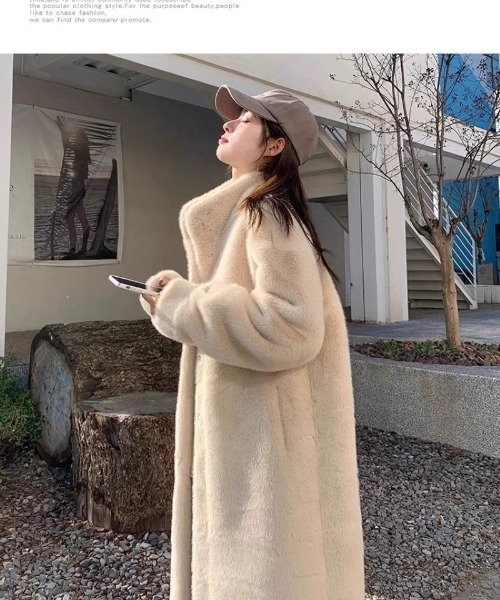 Ritzy(リッツィー)の「もこもこ オーバーサイズ 中綿チェスターコート(チェスターコート・レディース・ベージュ/モカ/ホワイト/ブラック・M)」の18枚目の写真