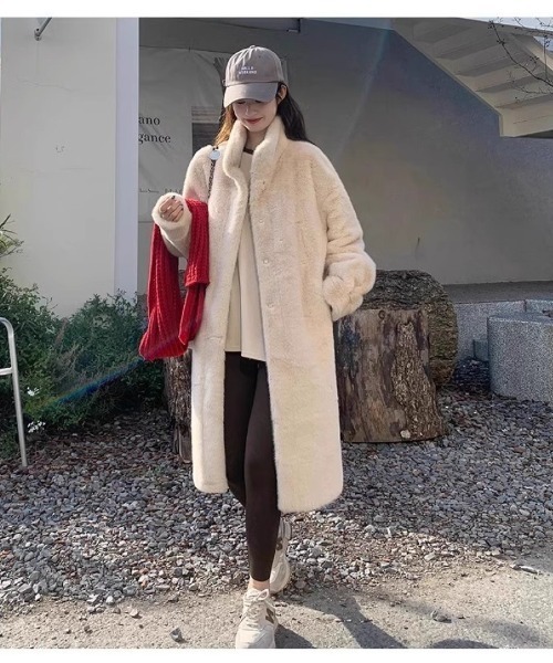 Ritzy(リッツィー)の「もこもこ オーバーサイズ 中綿チェスターコート(チェスターコート・レディース・ベージュ/モカ/ホワイト/ブラック・M)」の19枚目の写真