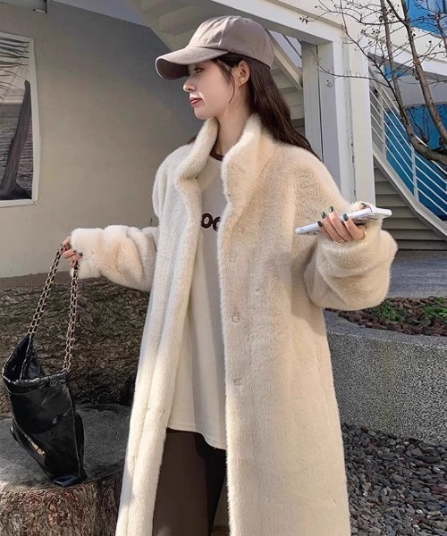 Ritzy(リッツィー)の「もこもこ オーバーサイズ 中綿チェスターコート(チェスターコート・レディース・ベージュ/モカ/ホワイト/ブラック・M)」の22枚目の写真