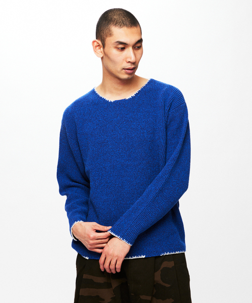 J.S.Homestead / ブランケット ステッチ リブ ニット（ニット/セーター