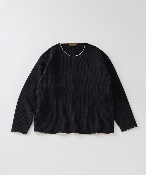 JOURNAL STANDARD J.S HOMESTEAD（ジャーナルスタンダードホームステッド）の「J.S.Homestead / ブランケット ステッチ リブ ニット（ニット/セーター・メンズ・ブラック系その他/アイボリー/ブルー系その他・MEDIUM/LARGE）」の15枚目の写真