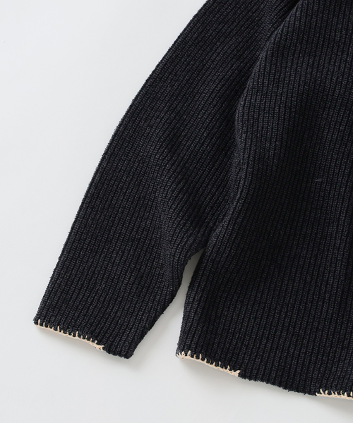 JOURNAL STANDARD J.S HOMESTEAD（ジャーナルスタンダードホームステッド）の「J.S.Homestead / ブランケット ステッチ リブ ニット（ニット/セーター・メンズ・ブラック系その他/アイボリー/ブルー系その他・MEDIUM/LARGE）」の16枚目の写真